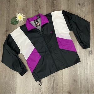 Vintage 90’s USA Olympic Color-block Windbreaker Purple Black Medium
